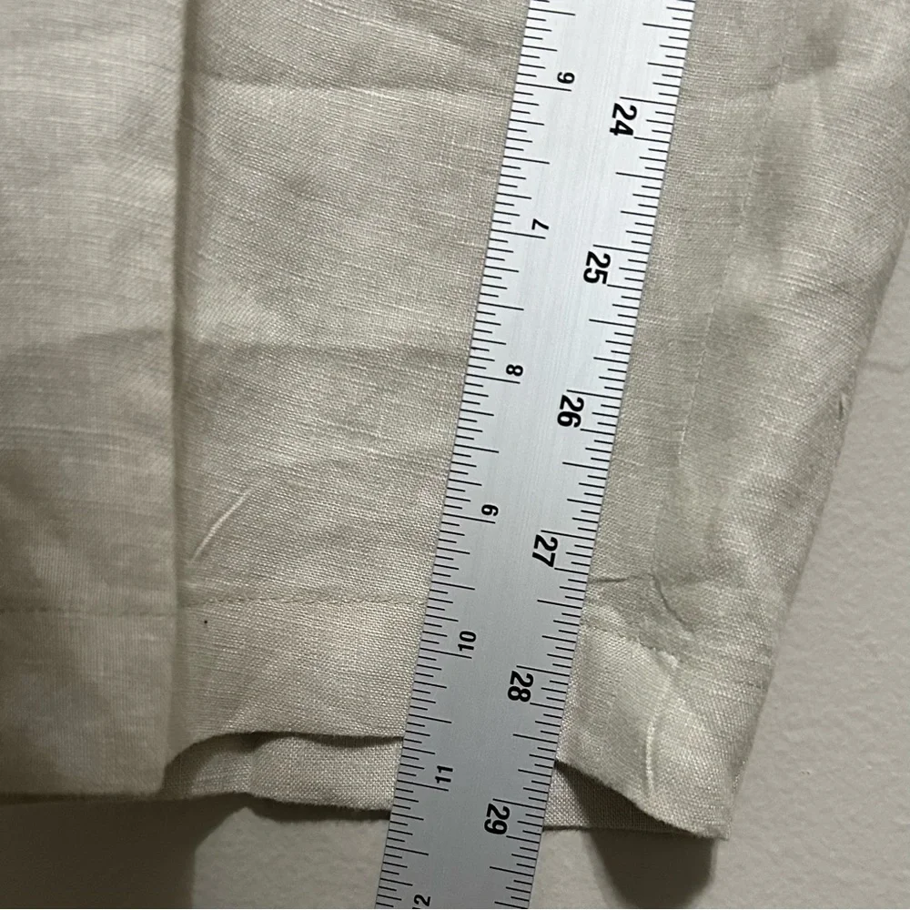 Havana Nines 100% Linen Dress Pants 40 Beige Tan Flat Front Casual‎ Resort Vacay